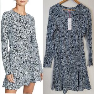 Parker‎ Rhea Animal Print Long Sleeve Mini Dress Size Large